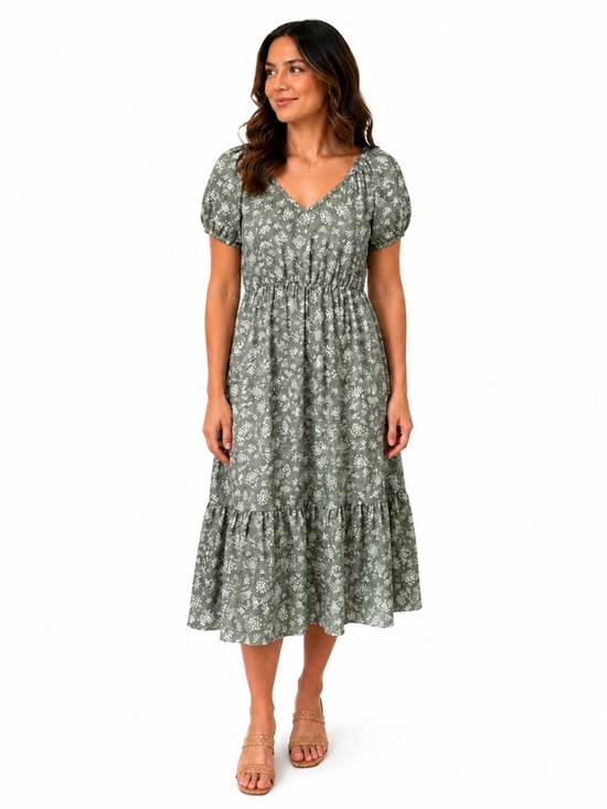 Mossimo Supply Co. Dresses & Skirts - Mossimo Supply Co. Sage Green Floral V-Neck Smocked Midi Dress